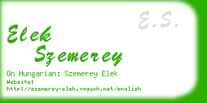 elek szemerey business card